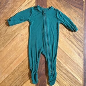 Kyte BABY Emerald Bamboo Zippered Footie 0-3 Month